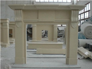 Beige Marble Fireplace Mantel Handcarved Flower Sculptured Fireplace Beige Marble Fireplace Mantel Handcarved Flower Sculptured Fireplace