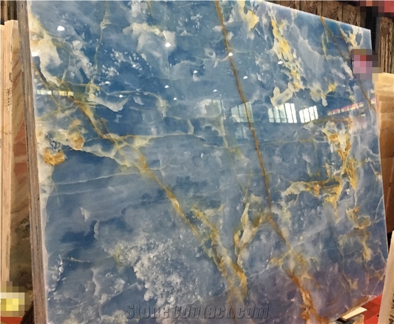 Blue Onyx Slab Tile ,Golden Blue Onyx Slab ,Luxuary Blue Onyx