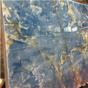 Blue Onyx Slab Tile ,Golden Blue Onyx Slab ,Luxuary Blue Onyx