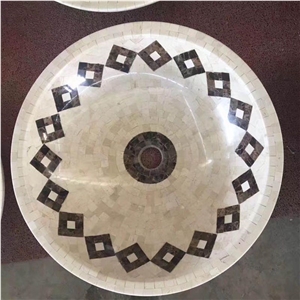 Brown/Beige Mosaic Marble Sink Emperador Light Marble Sinks & Basins