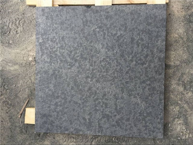 China Black Basalt Tiles Flamed, Mongolia Black Flamed Basalt Tiles