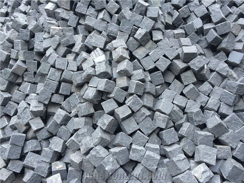 G654 Granite Paving Stone,Padang Dark Granite Cube Stone & Pavers