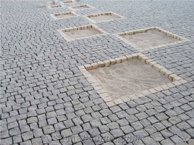 G654 Granite Paving Stone,Padang Dark Granite Cube Stone & Pavers