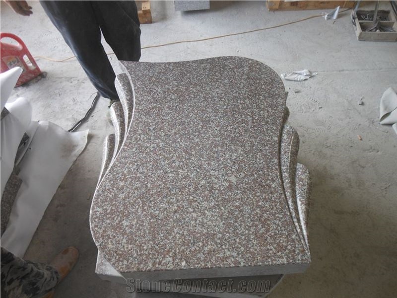 G664 Granite, Luoyuan Cherry Red/Bainbrook Brown Granite Tombstones