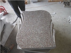 G664 Granite, Luoyuan Cherry Red/Bainbrook Brown Granite Tombstones