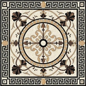 Marble Waterjet Medallion Tiles, Marble Waterjet Pattern Tiles
