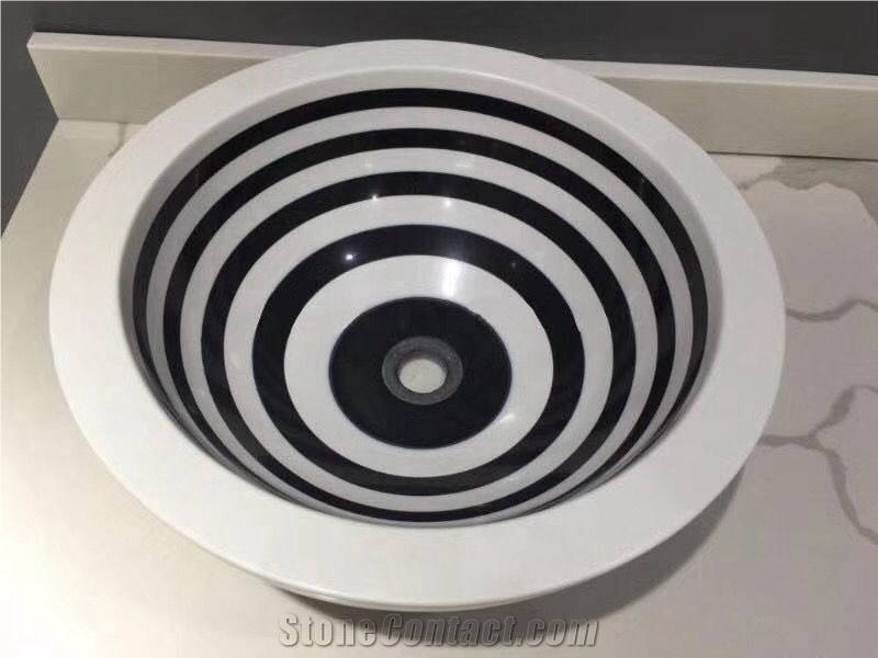 Mosaic Marble Sink, Natural Stone Basin, Marble Sinks, Bathroom Sink