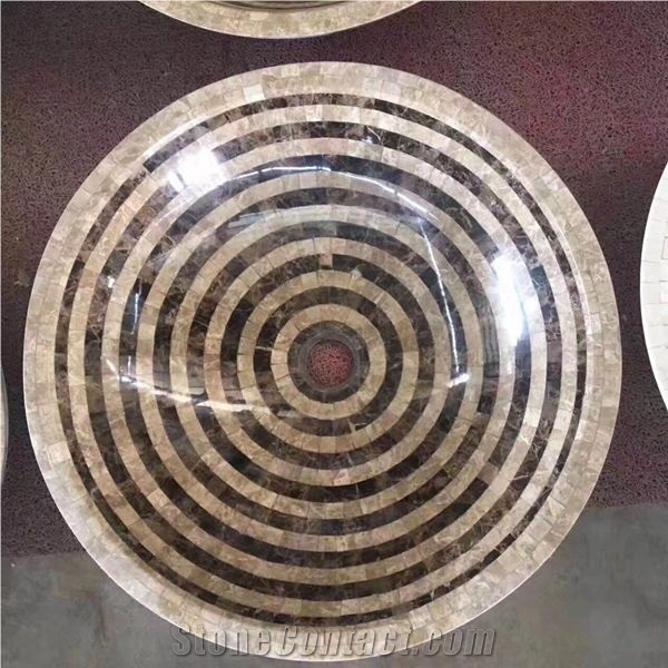 Mosaic Marble Sink, Natural Stone Basin, Marble Sinks, Bathroom Sink
