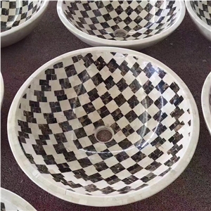 Mosaic Marble Sink, Natural Stone Basin, Marble Sinks, Bathroom Sink