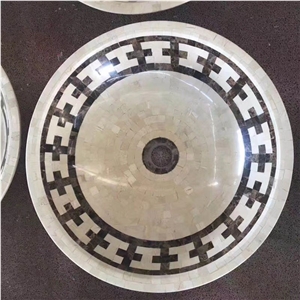 Mosaic Marble Sink, Natural Stone Basin, Marble Sinks, Bathroom Sink