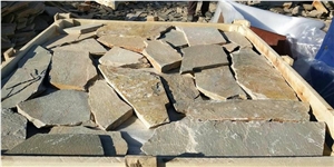 Rusty Slate Crazy Paving,Slate Paving on Mesh, Random Flag Stone