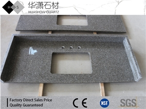 Artificial Quartz Customize Vanity Top Grey Color with Shine Veins