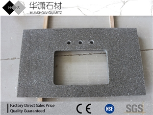 Artificial Quartz Customize Vanity Top Grey Color with Shine Veins