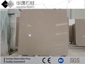 Beige Color Artificial Quartz Customize Bath Countertop