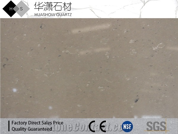 Beige Color Artificial Quartz Customize Bath Countertop