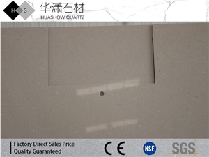 Beige Color Artificial Quartz Customize Bath Countertop