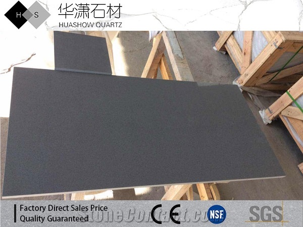 Customized Quartz Countertop Dark Grey Color