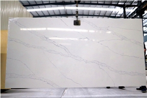 Grey Veining Marble Look, Calacatta Quartz, White Quartz
