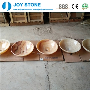 Cheap Polished Round Shape Honey Onyx Yellow Round Wash Basin Sink Cheap Polished Round Shape Honey Onyx Yellow Round Wash Basin Sink