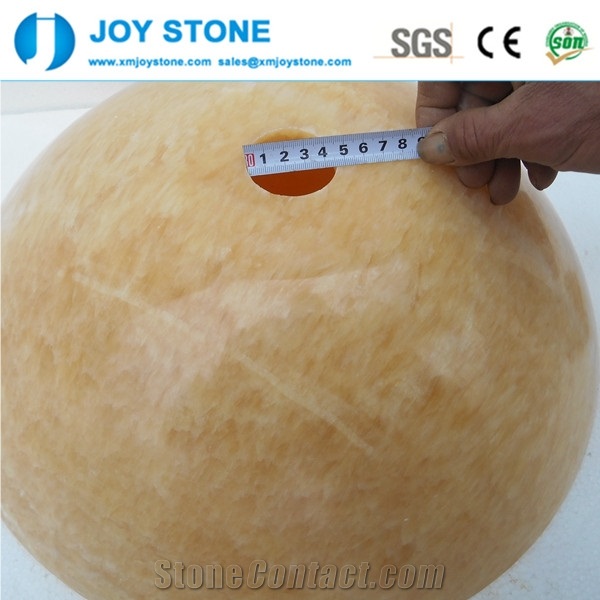 Cheap Polished Round Shape Honey Onyx Yellow Round Wash Basin Sink
