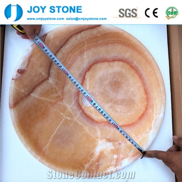 Cheap Price China Red Vein Honey Onyx Round Hotel Wash Basins Sinks
