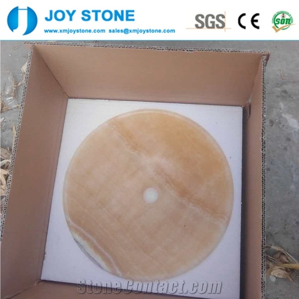 Cheap Round Shaped Handmade Honey Onyx Polished Bathroom Wash Basin