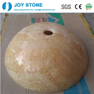 Customized Honey Onyx Buff Color Bathroom Round Polished Wash Basin