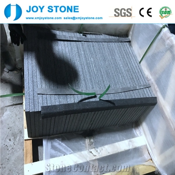 Flamed and Brushed Finish New China Black G684 Granite Paving Tiles