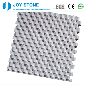 Hexagonal White Carrara Tiles and Marbles in Mosaic for Bathroom