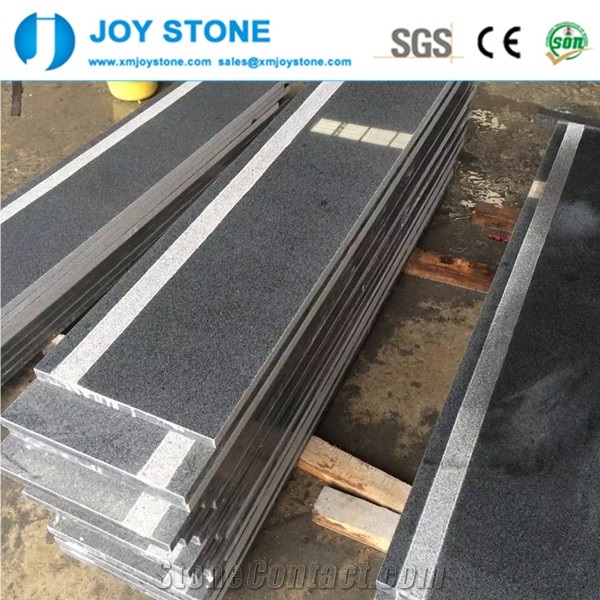 Honed Finish Padang Dunkel Dark Grey G654 Granite Stair Step Raiser