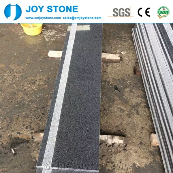 Polished China Jasberg G654 Dark Grey Granite 3cm Stair Case Step