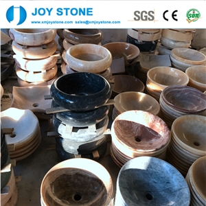 Red Color Marble Stone Wash Basin for Bathroom