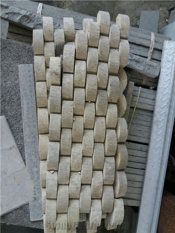 White Classic Camel Sand Stone 3d Mosaic