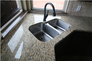 Exotic Granite Kitchen Countertop with 60/40 Stainless Steel 16 Gauge