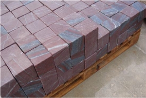 10x10x10cm-Bordo(Tumbled) Cobblestone Pavers