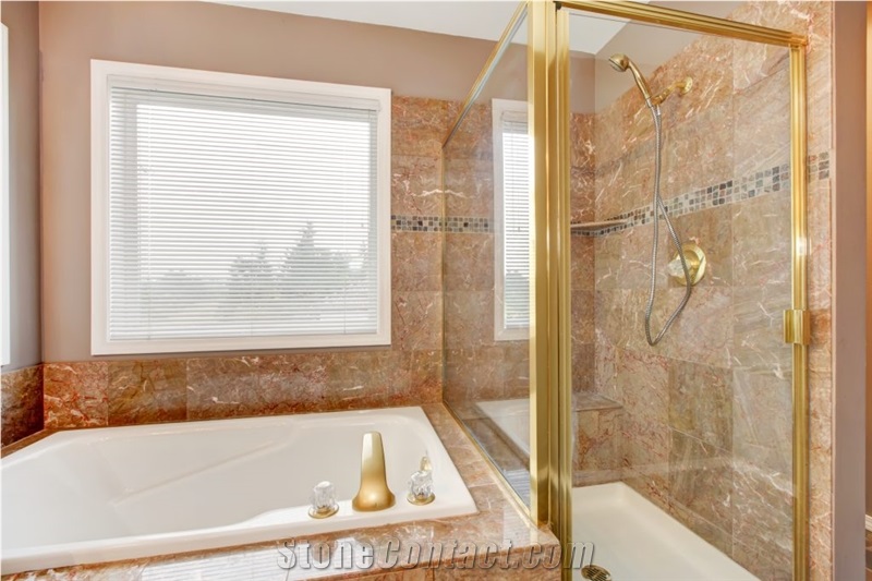 Antique Red Marble Bathroom Design