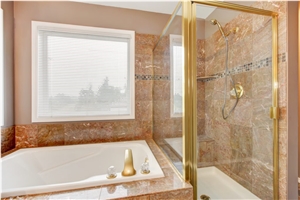 Antique Red Marble Bathroom Design