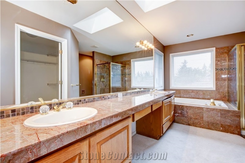 Antique Red Marble Bathroom Design