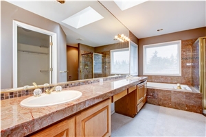 Antique Red Marble Bathroom Design