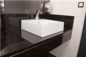 Black Galaxy Granite Bathroom Counter Top, Vanity Top