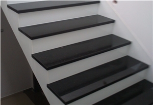 India Charcoal Black Granite Steps