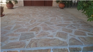 Kafe Gkri Sandstone Irregular Flagstone Courtyard Pavement