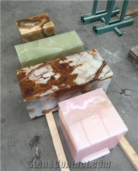 Rose White Onyx Slabs & Tiles, Iran Pink Onyx
