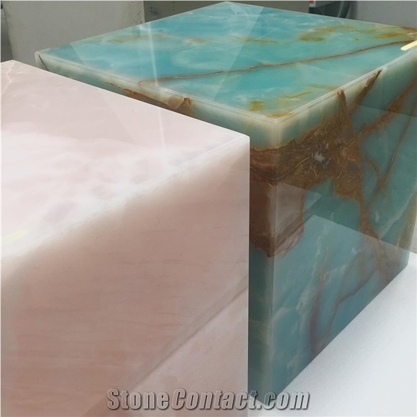 Rose White Onyx Slabs & Tiles, Iran Pink Onyx