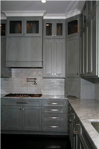 White Carrara Marble Island Top, Perimeter Top