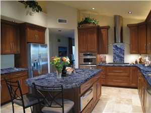 Azul Bahia Granite Kitchen Countertops