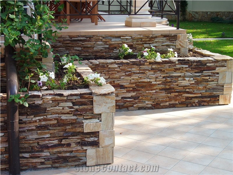 Natural Thin Stone- Veneer, Ledgestone, Wall Cladding, Paving