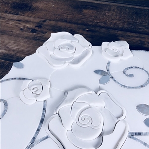 Eternal Love Three Dimensional Rose Waterjet Mosaic