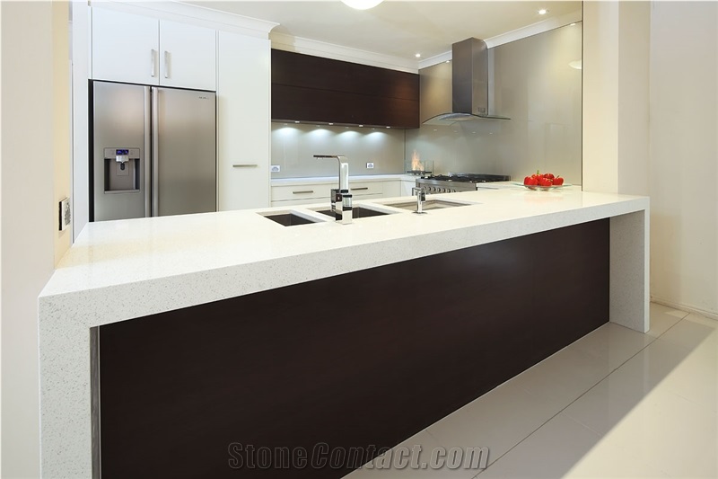 Trendstone Quartz- Stellar White Kitchen Bench Tops