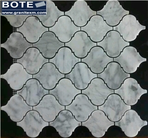 Carrara White Marble Mosaic Pattern Wall Decoration